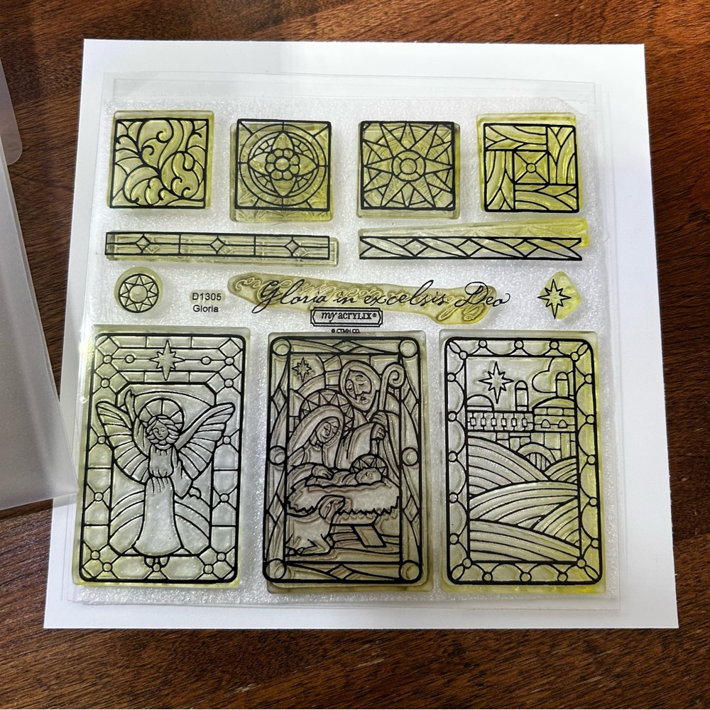 🟢 3/$25 Close to my Heart - D1305 - Gloria - My Acrylix Stamp Set